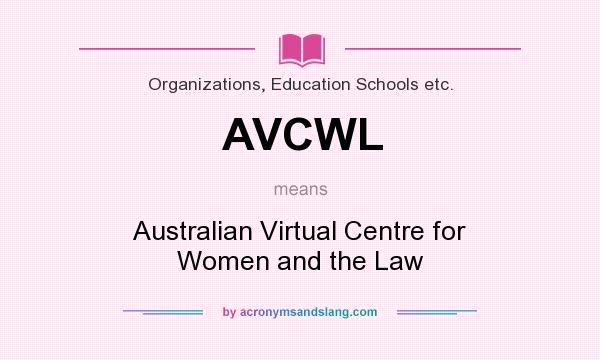 What does AVCWL mean? It stands for Australian Virtual Centre for Women and the Law