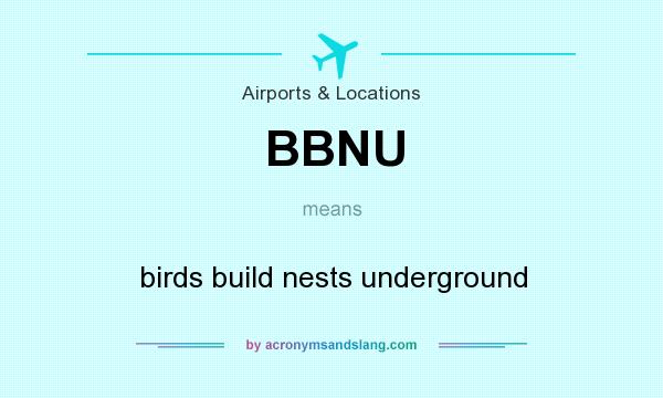 What does BBNU mean? It stands for birds build nests underground
