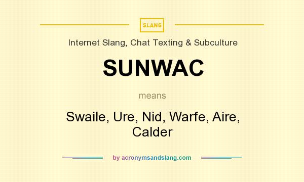 What does SUNWAC mean? It stands for Swaile, Ure, Nid, Warfe, Aire, Calder