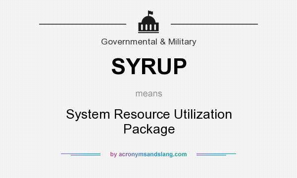 What does SYRUP mean? It stands for System Resource Utilization Package