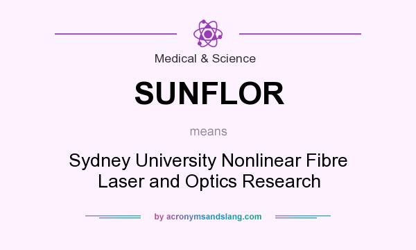 What does SUNFLOR mean? It stands for Sydney University Nonlinear Fibre Laser and Optics Research