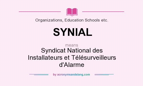 What does SYNIAL mean? It stands for Syndicat National des Installateurs et Télésurveilleurs d`Alarme