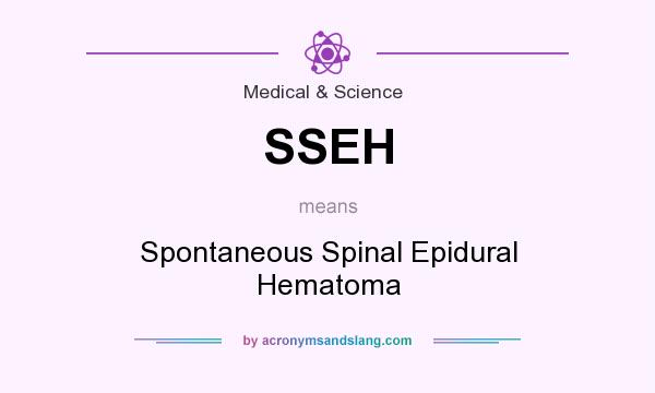 What does SSEH mean? It stands for Spontaneous Spinal Epidural Hematoma