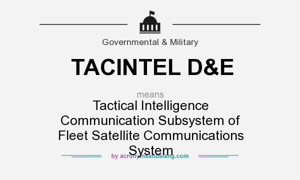 What does TACINTEL D&E mean? It stands for Tactical Intelligence Communication Subsystem of Fleet Satellite Communications System