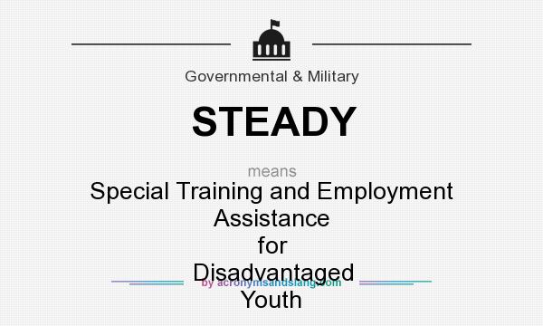 What does STEADY mean? It stands for Special Training and Employment Assistance for Disadvantaged Youth