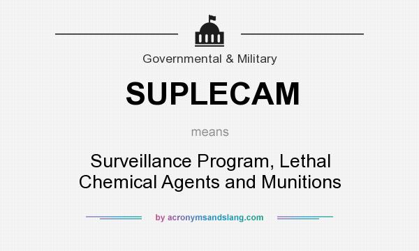 What does SUPLECAM mean? It stands for Surveillance Program, Lethal Chemical Agents and Munitions