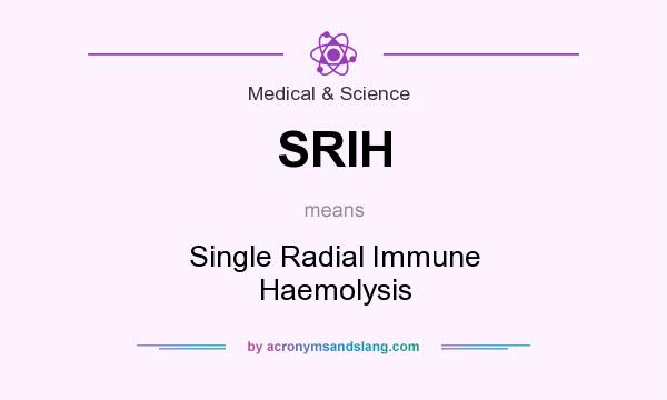 What does SRIH mean? It stands for Single Radial Immune Haemolysis