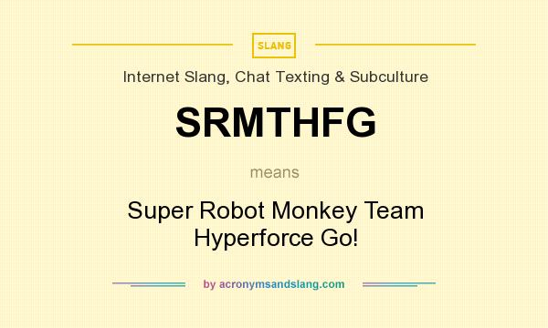 What does SRMTHFG mean? It stands for Super Robot Monkey Team Hyperforce Go!