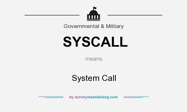 What does SYSCALL mean? It stands for System Call