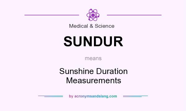 What does SUNDUR mean? It stands for Sunshine Duration Measurements