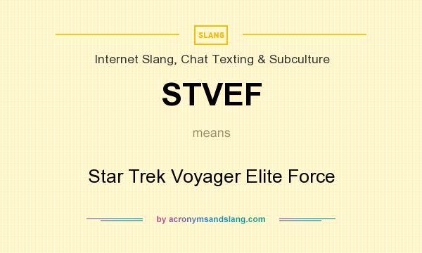 What does STVEF mean? It stands for Star Trek Voyager Elite Force