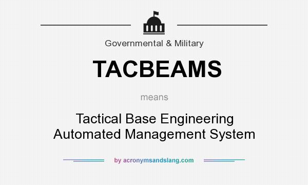 What does TACBEAMS mean? It stands for Tactical Base Engineering Automated Management System