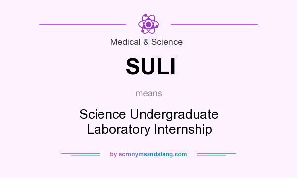 What does SULI mean? It stands for Science Undergraduate Laboratory Internship