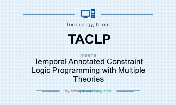 What does TACLP mean? It stands for Temporal Annotated Constraint Logic Programming with Multiple Theories