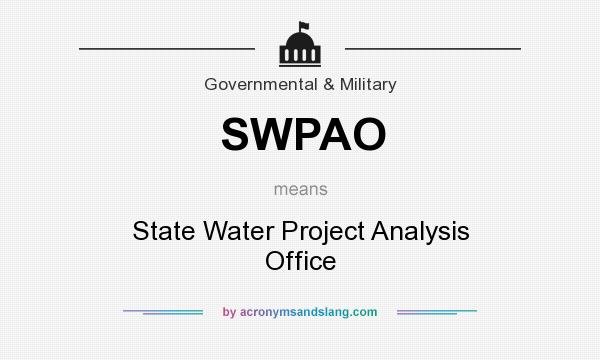 What does SWPAO mean? It stands for State Water Project Analysis Office