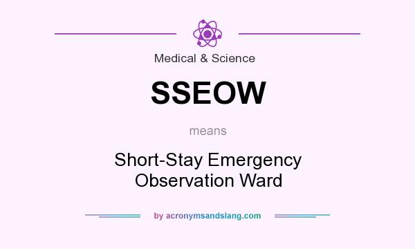 What does SSEOW mean? It stands for Short-Stay Emergency Observation Ward