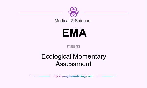What does EMA mean? It stands for Ecological Momentary Assessment