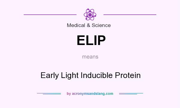 What does ELIP mean? It stands for Early Light Inducible Protein
