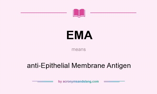 What does EMA mean? It stands for anti-Epithelial Membrane Antigen