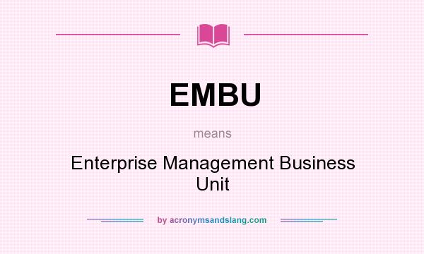 What does EMBU mean? It stands for Enterprise Management Business Unit