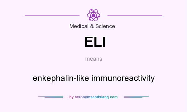 What does ELI mean? It stands for enkephalin-like immunoreactivity
