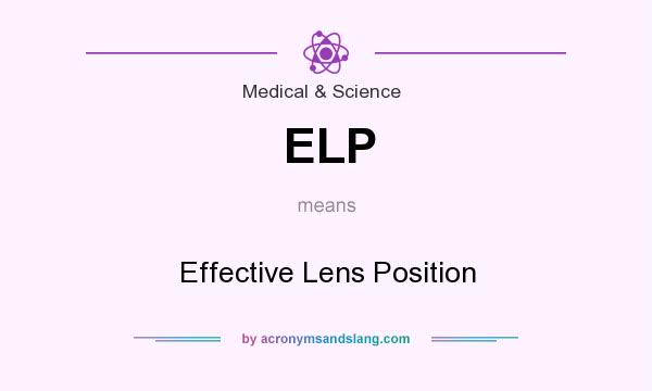 What does ELP mean? It stands for Effective Lens Position