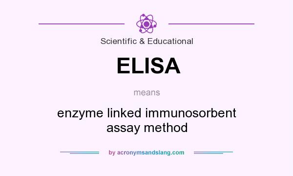 What does ELISA mean? It stands for enzyme linked immunosorbent assay method
