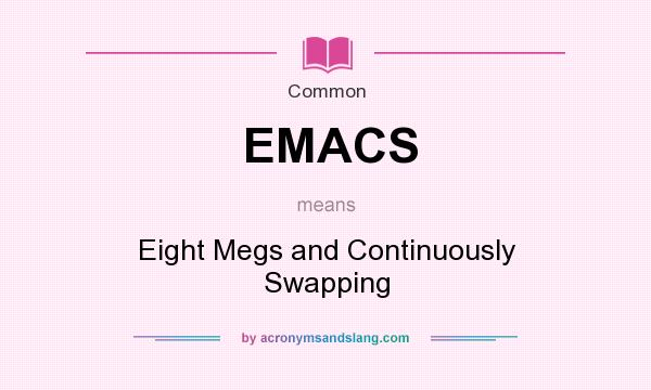 What does EMACS mean? It stands for Eight Megs and Continuously Swapping