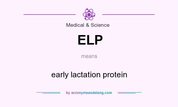 What does ELP mean? It stands for early lactation protein
