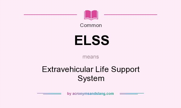 What does ELSS mean? It stands for Extravehicular Life Support System
