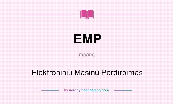 What does EMP mean? It stands for Elektroniniu Masinu Perdirbimas