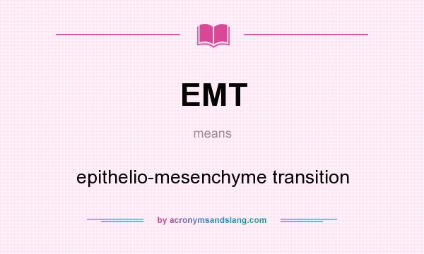 What does EMT mean? It stands for epithelio-mesenchyme transition