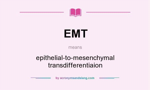 What does EMT mean? It stands for epithelial-to-mesenchymal transdifferentiaion