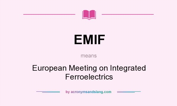 What does EMIF mean? It stands for European Meeting on Integrated Ferroelectrics