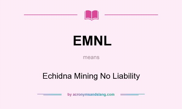 What does EMNL mean? It stands for Echidna Mining No Liability