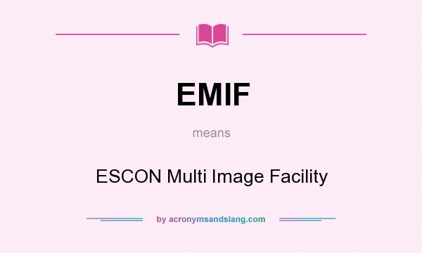 What does EMIF mean? It stands for ESCON Multi Image Facility