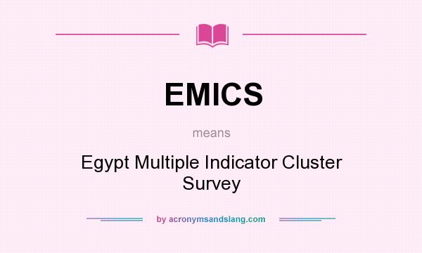 What does EMICS mean? It stands for Egypt Multiple Indicator Cluster Survey