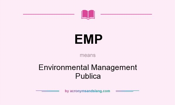 What does EMP mean? It stands for Environmental Management Publica