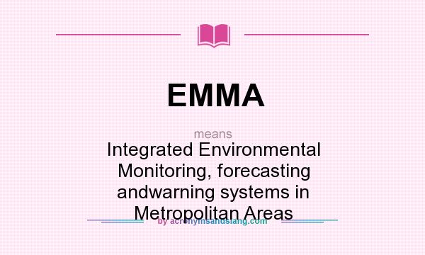 What does EMMA mean? It stands for Integrated Environmental Monitoring, forecasting andwarning systems in Metropolitan Areas
