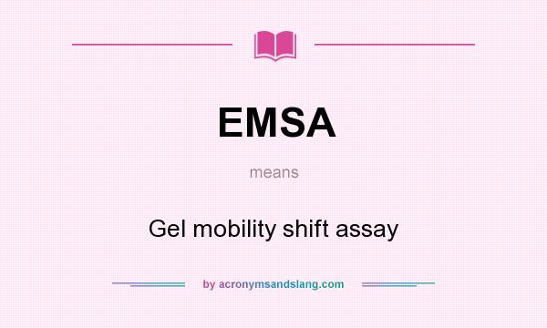 What does EMSA mean? It stands for Gel mobility shift assay
