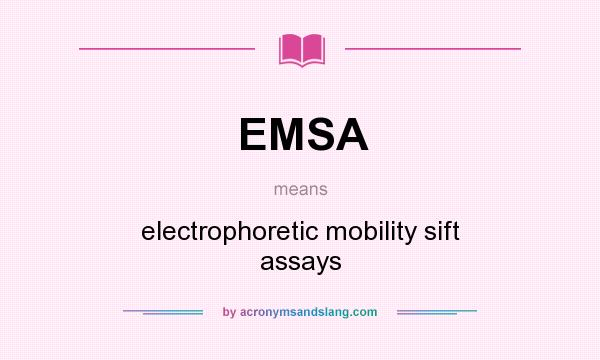 What does EMSA mean? It stands for electrophoretic mobility sift assays