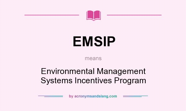 What does EMSIP mean? It stands for Environmental Management Systems Incentives Program