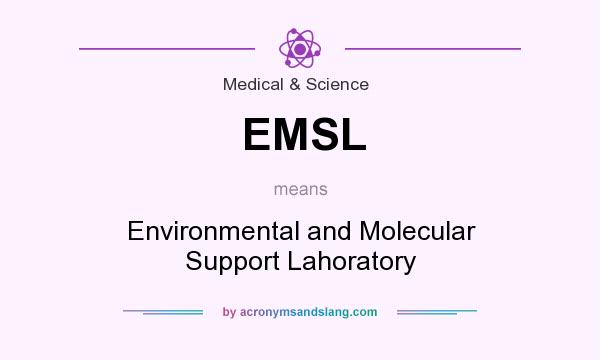 What does EMSL mean? It stands for Environmental and Molecular Support Lahoratory