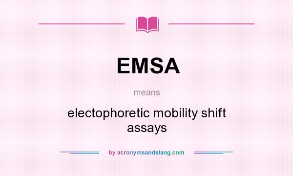 What does EMSA mean? It stands for electophoretic mobility shift assays