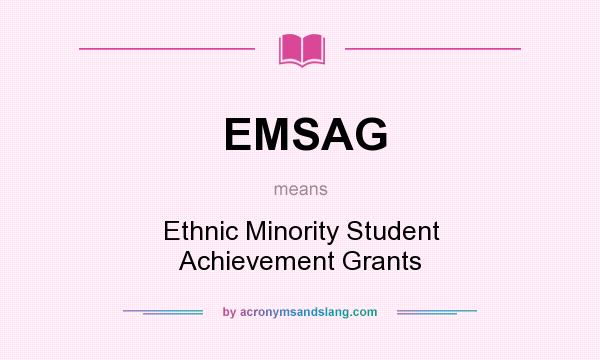 What does EMSAG mean? It stands for Ethnic Minority Student Achievement Grants