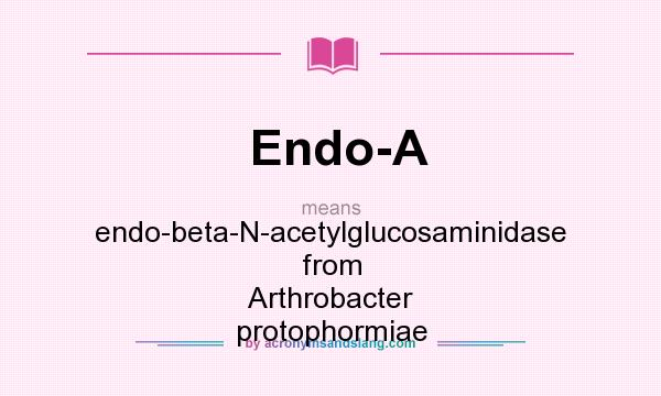 What does Endo-A mean? It stands for endo-beta-N-acetylglucosaminidase from Arthrobacter protophormiae