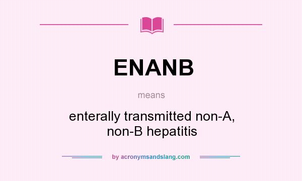 What does ENANB mean? It stands for enterally transmitted non-A, non-B hepatitis