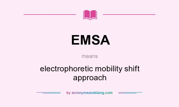 What does EMSA mean? It stands for electrophoretic mobility shift approach