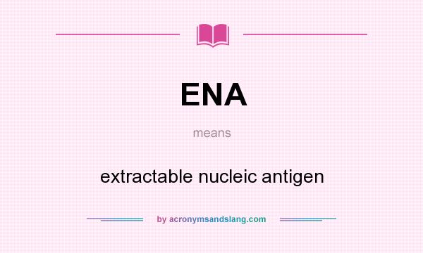 What does ENA mean? It stands for extractable nucleic antigen
