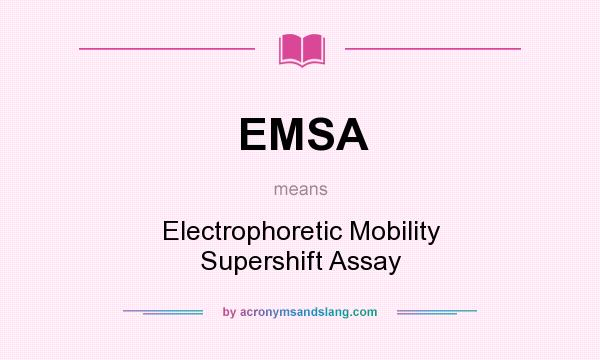 What does EMSA mean? It stands for Electrophoretic Mobility Supershift Assay